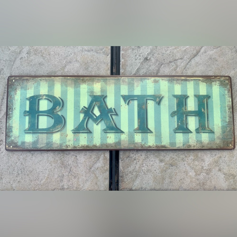 Metal Bath Sign 15x5